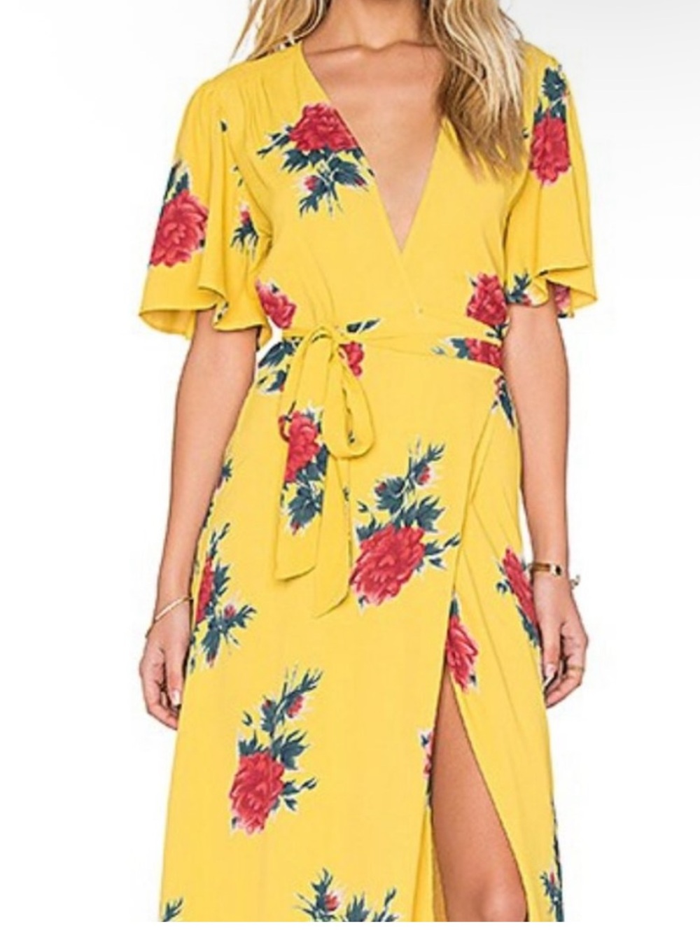 Privacy Please | Tropical Floral Kimono Wrap Dress | Canary